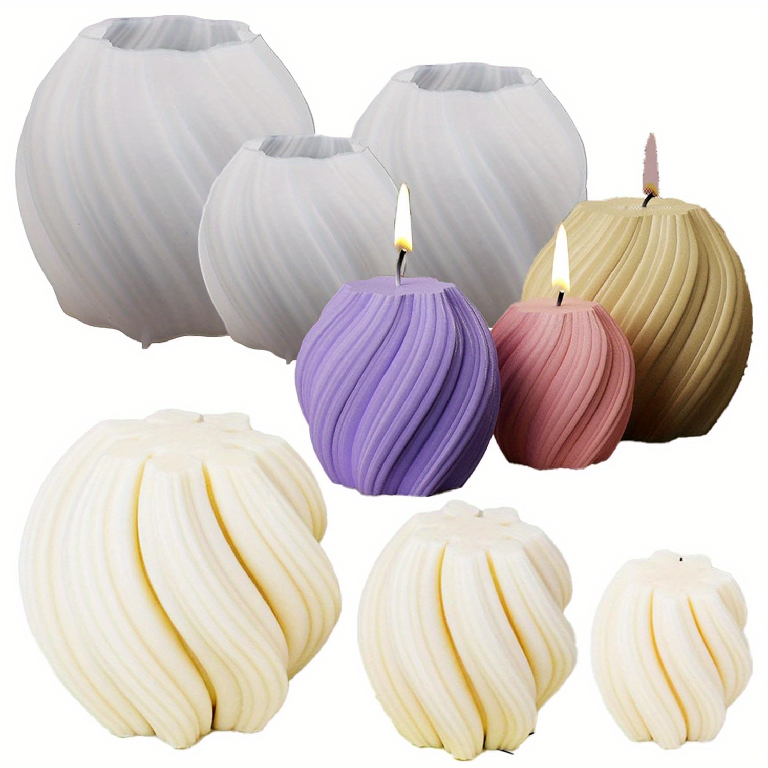 Resin Art Ocean - 3 Pack Wave Candle Molds -