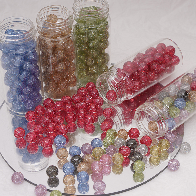 Resin Art Materials Kit - 8/10mm Resins Round Shaped Beads Glitter