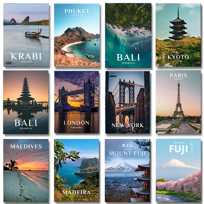 Resin Art Bali - World Famous Tourist Cities Poster Prints