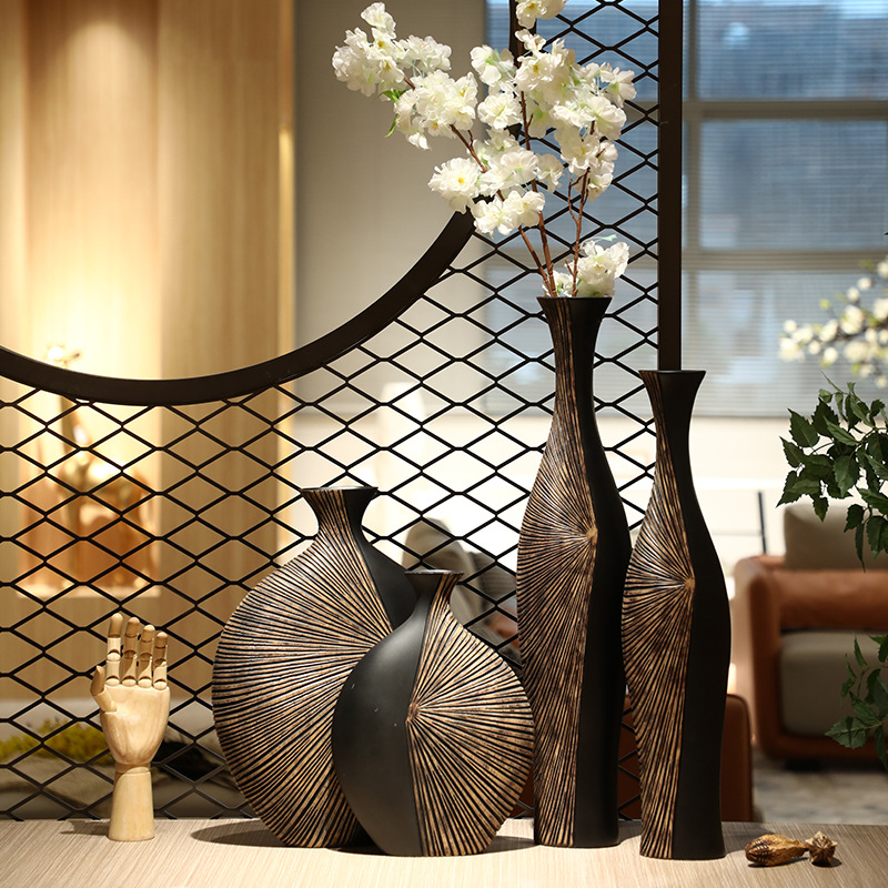 Background Resin Art - Retro Tall Resin Floor Vase, Elegant