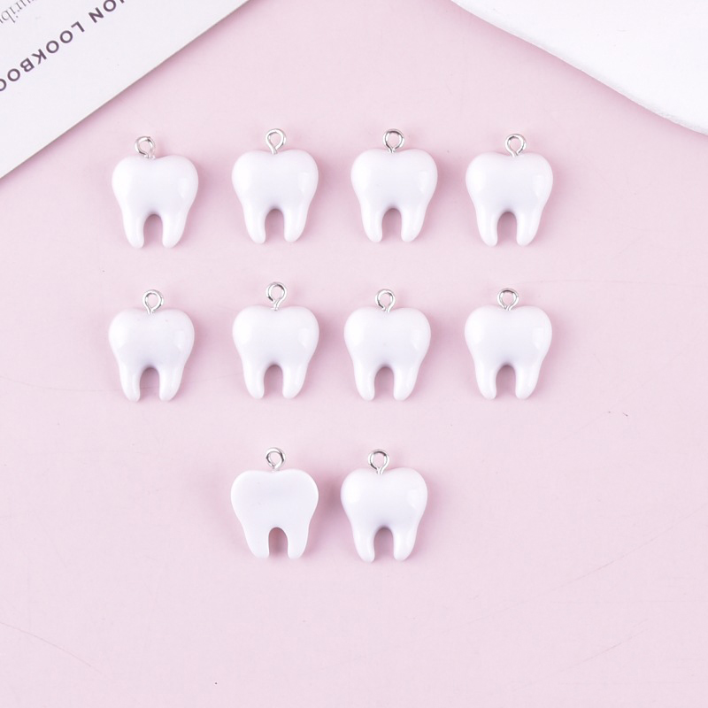 10pcs Cute White Teeth Resin P - مراجعة Resin Art Materials Kit وسعره