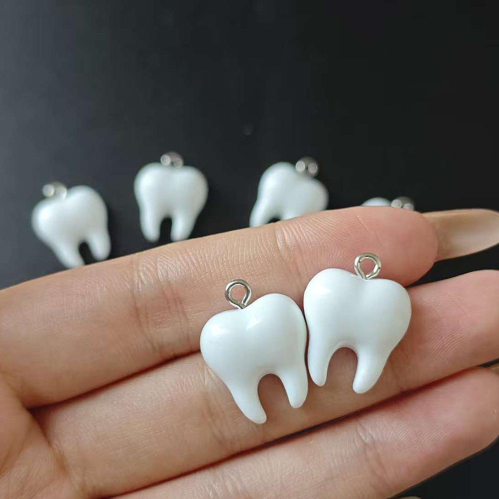 10pcs Cute White Teeth Resin P - مراجعة Resin Art Materials Kit وسعره