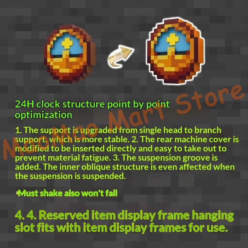 Chic Retro Pixel Art Style Sun - مراجعة Resin Art Clock وسعره