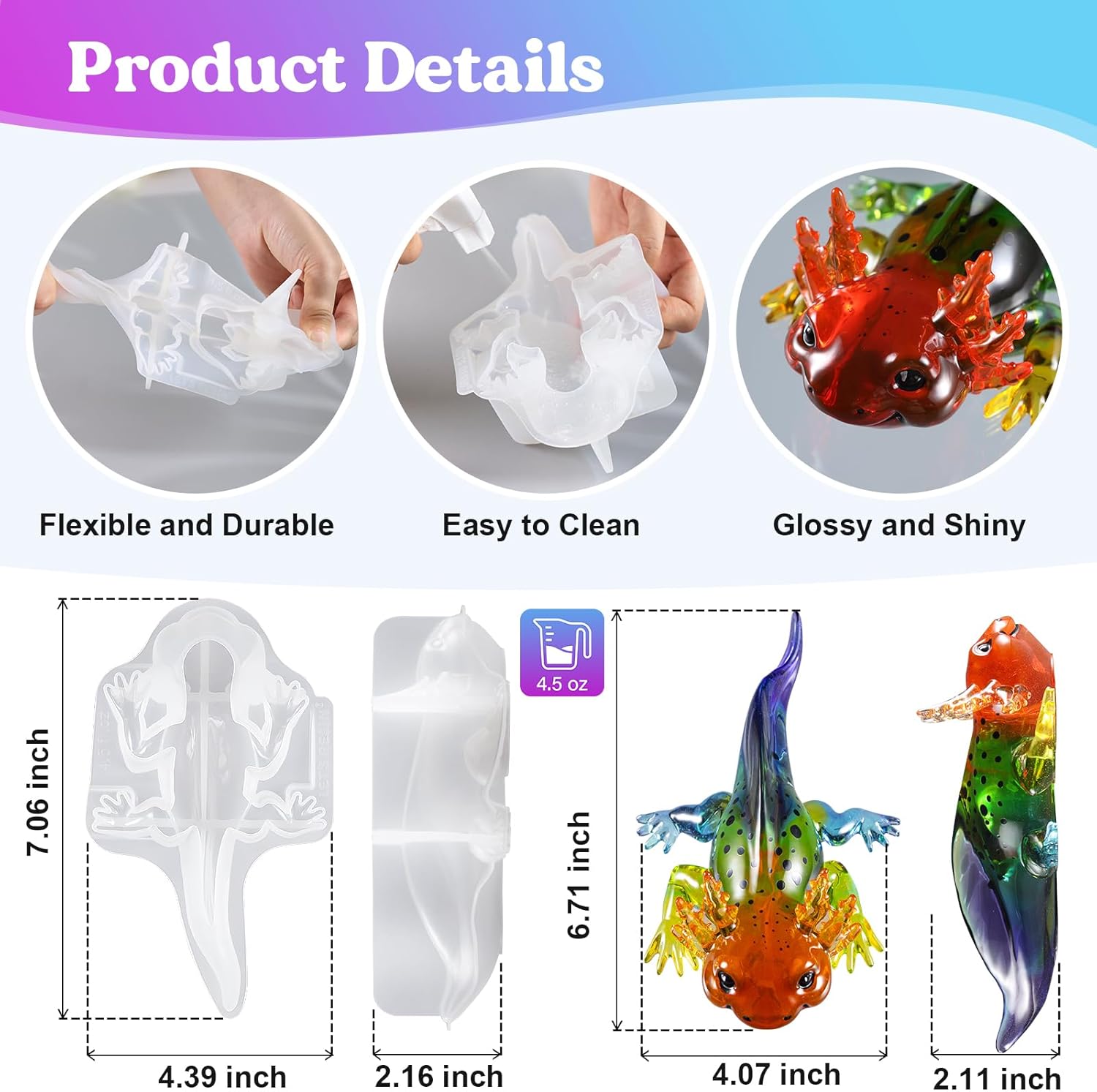 Large Axolotl Resin Molds Sili - مراجعة Resin Art Decor وسعره