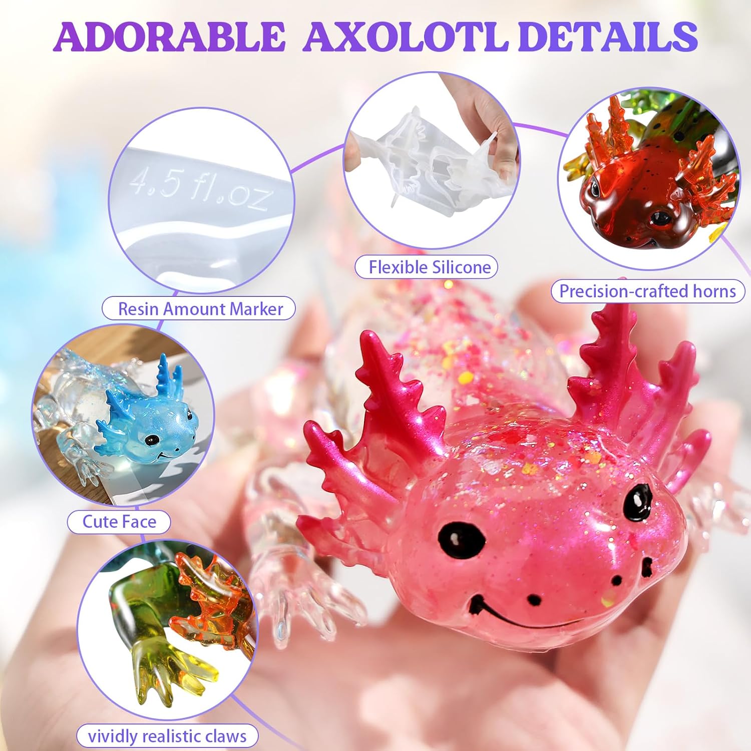 Large Axolotl Resin Molds Sili - مراجعة Resin Art Decor وسعره
