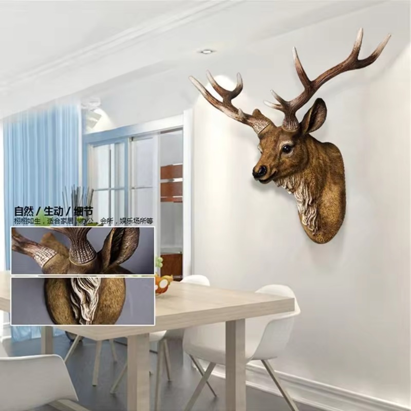 60/80CM American Deer Head Wal - مراجعة Background Resin Art وسعره
