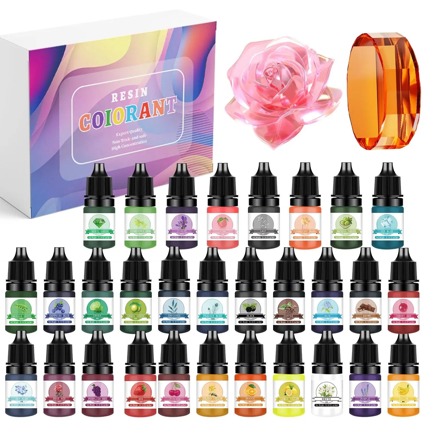 30Colors 5ml Epoxy Resin Pigme - مراجعة Resin Art Letters وسعره