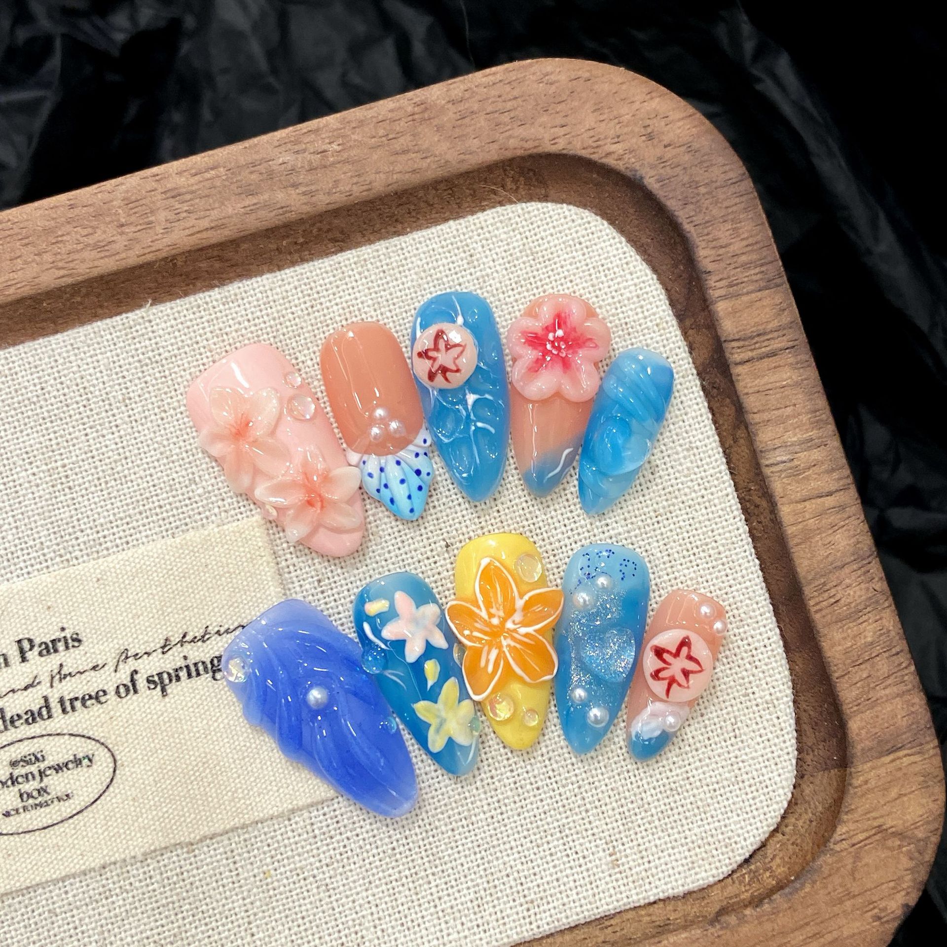 10pcs Pure Hand Pressed Almond - مراجعة Resin Art Ocean وسعره