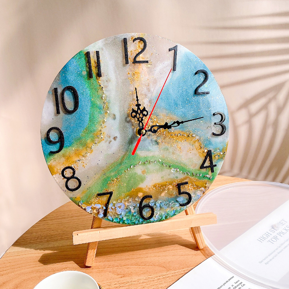 DM283 Round Roman Numerals Epo - مراجعة Resin Art Clock وسعره