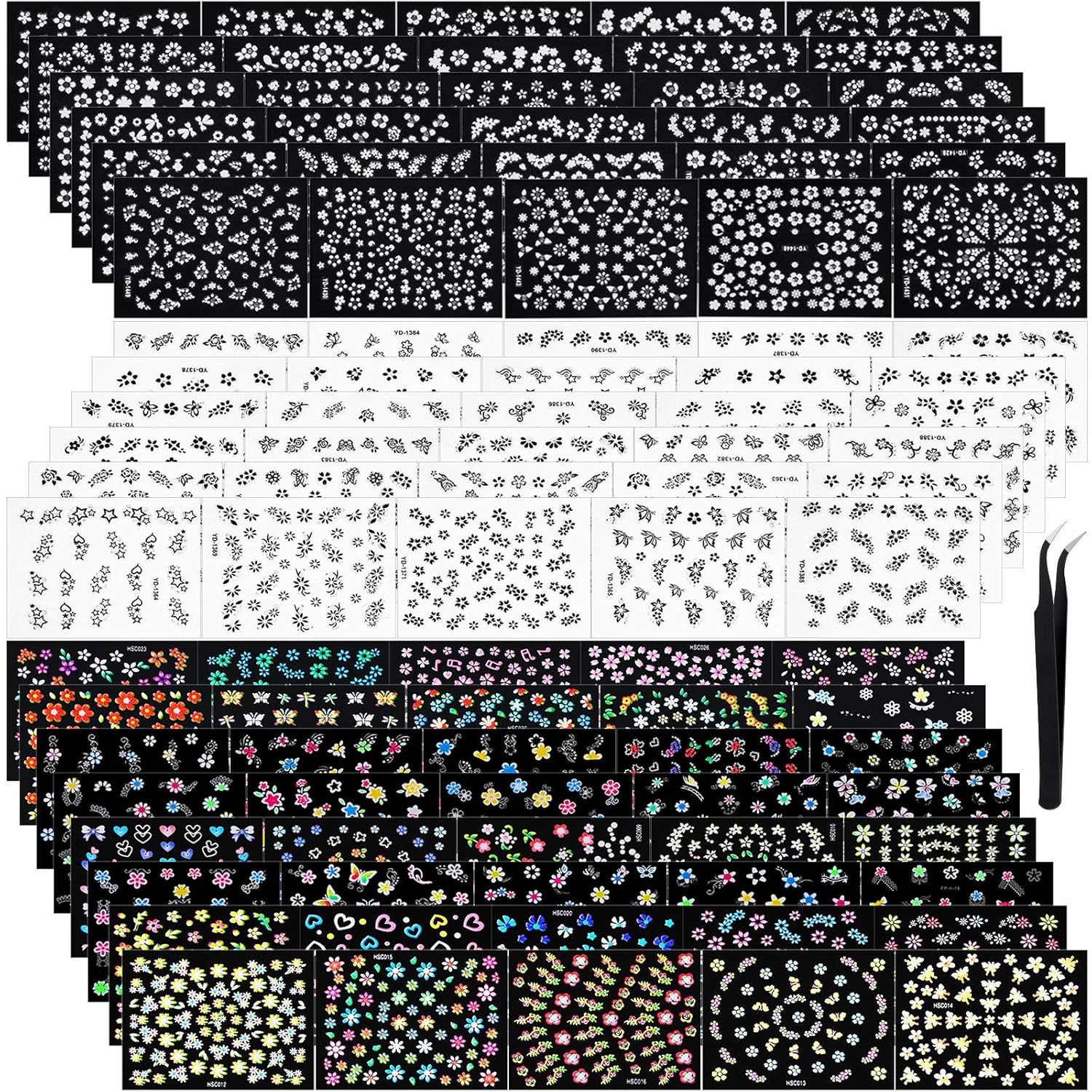 5000 Pcs 3D Flower Nail Sticke - مراجعة Resin Art Design Images وسعره