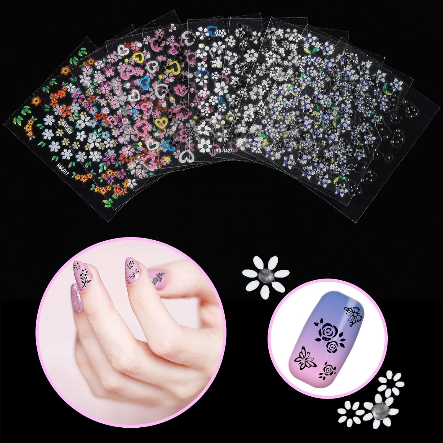 5000 Pcs 3D Flower Nail Sticke - مراجعة Resin Art Design Images وسعره