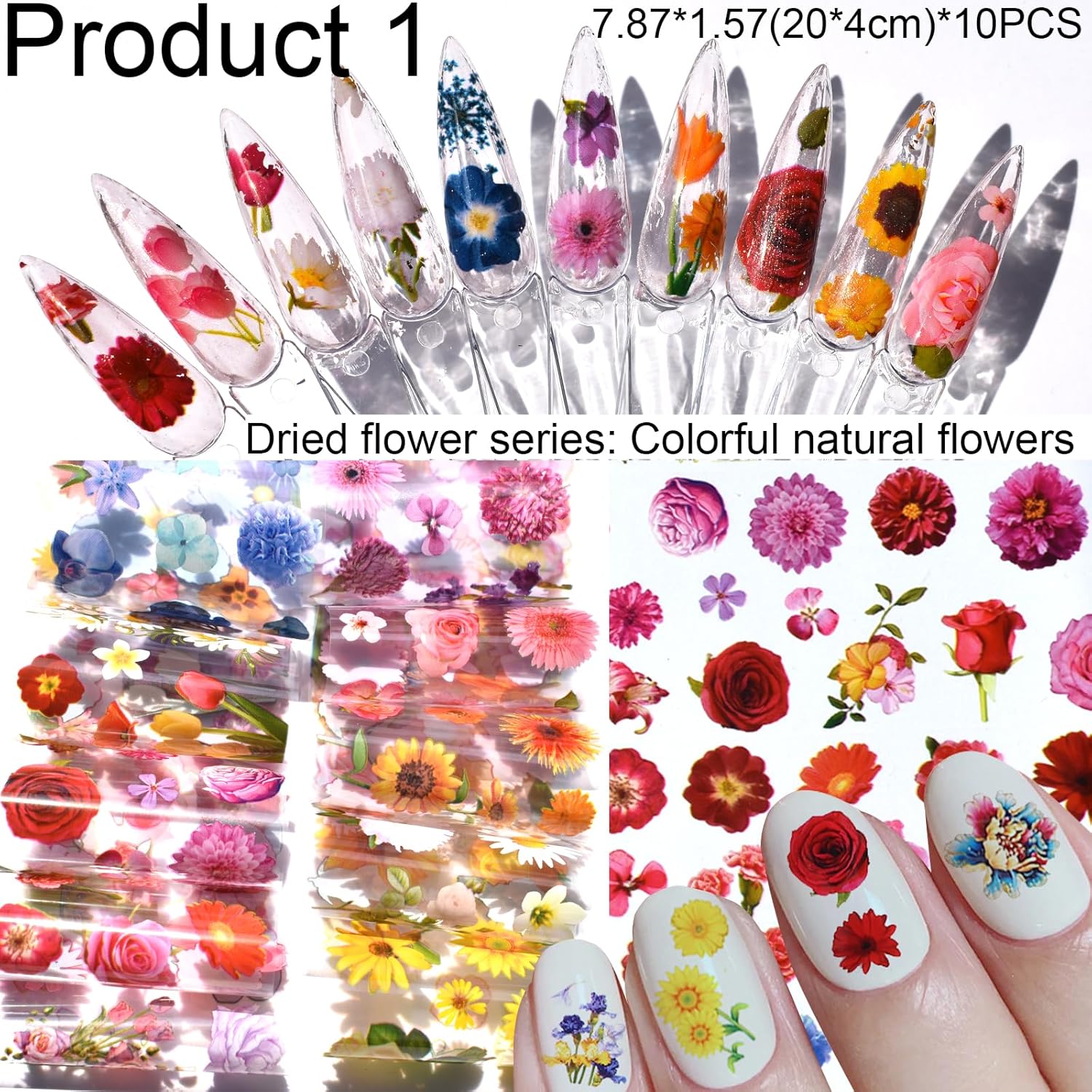 60pcs Nail Art Transfer Foils  - مراجعة Resin Art Design Images وسعره