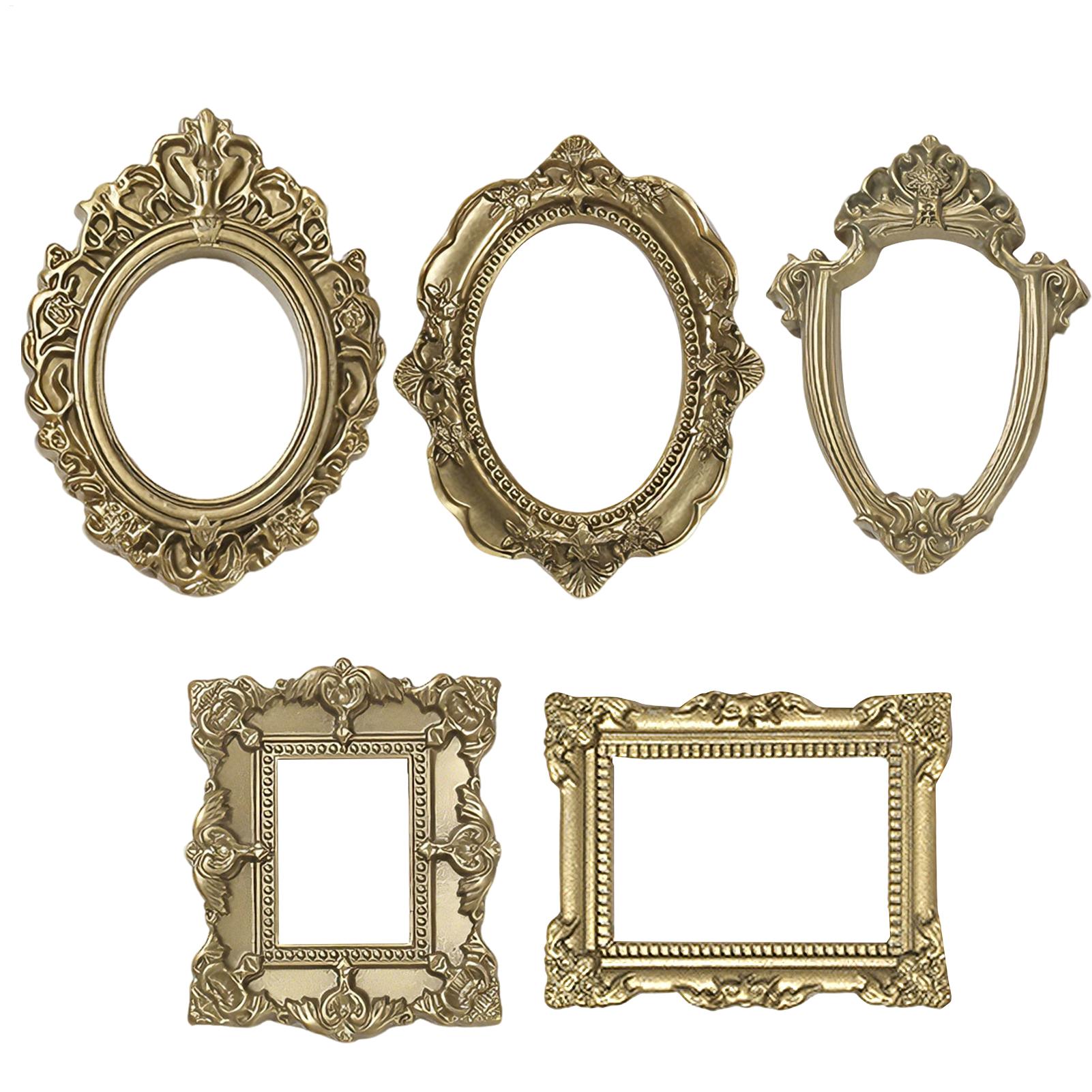 5PCS Gold Vintage Photo Frame  - مراجعة Background Resin Art وسعره