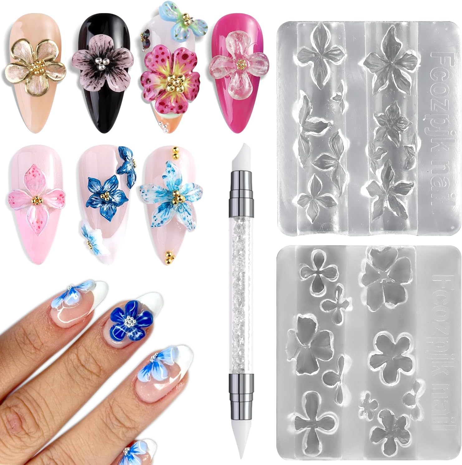 Silicone Nail Art Molds, 2PCS  - مراجعة Resin Art Design Images وسعره