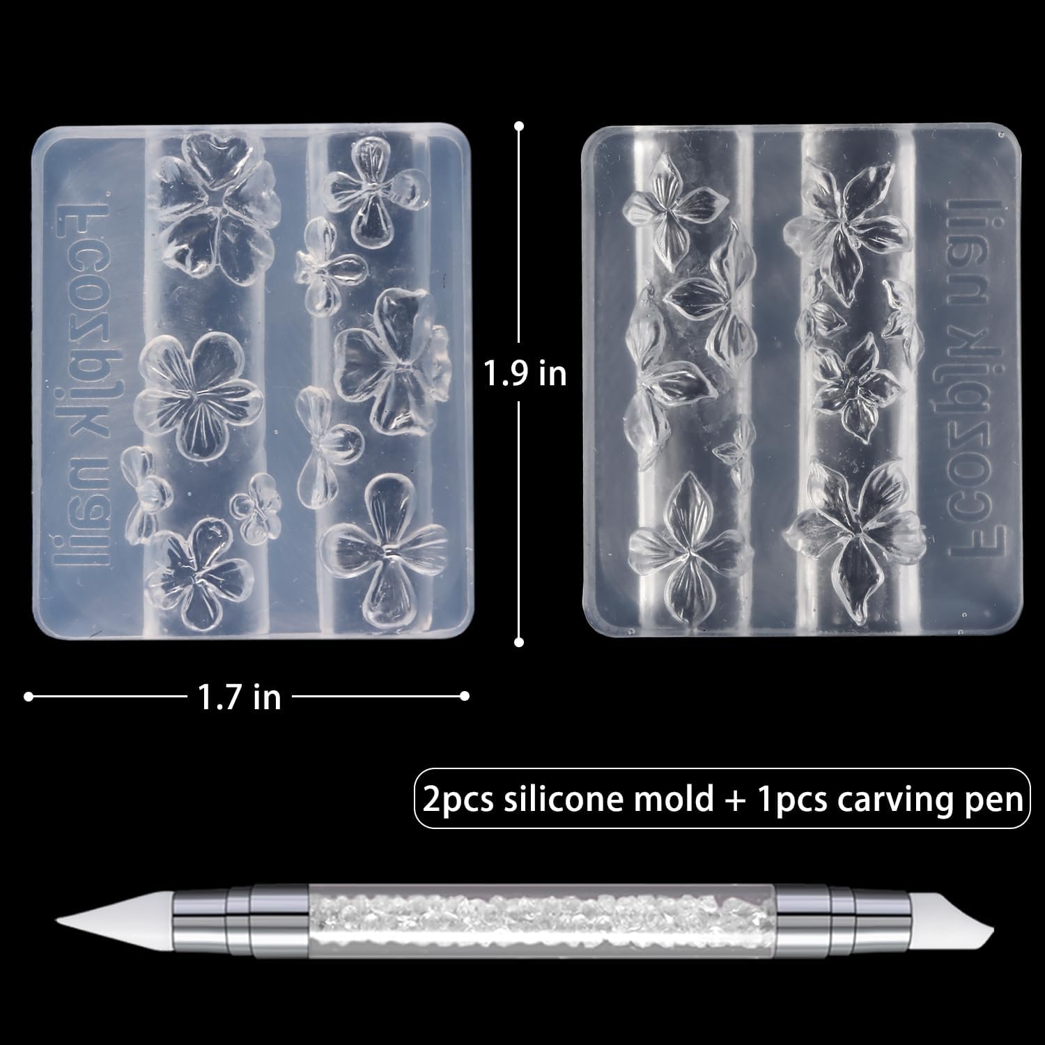 Silicone Nail Art Molds, 2PCS  - مراجعة Resin Art Design Images وسعره