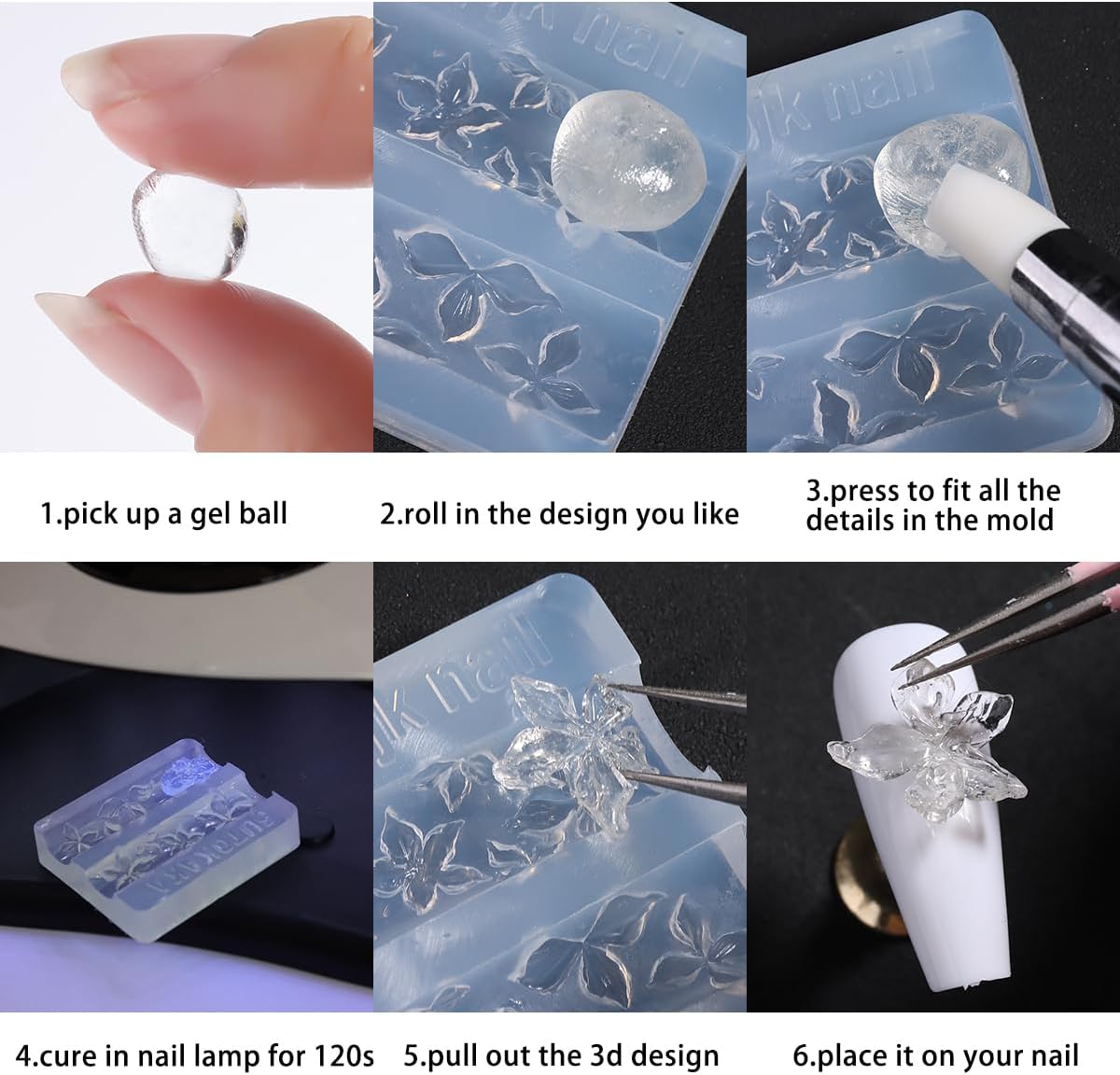 Silicone Nail Art Molds, 2PCS  - مراجعة Resin Art Design Images وسعره