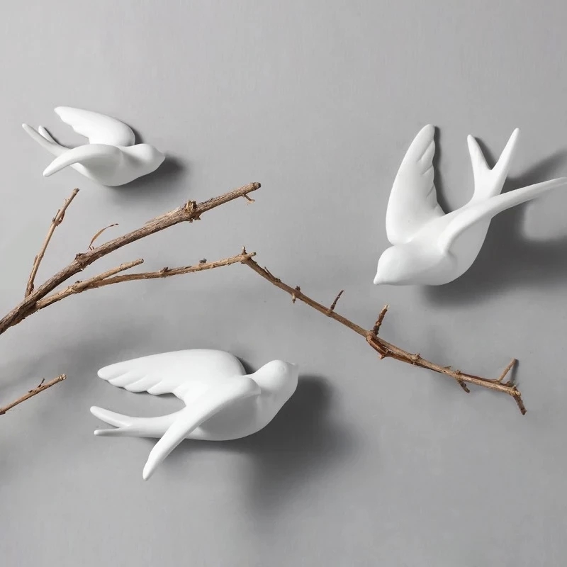 Creative Ceramic Birds Wall Ha - مراجعة Background Resin Art وسعره