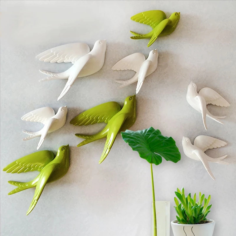 Creative Ceramic Birds Wall Ha - مراجعة Background Resin Art وسعره