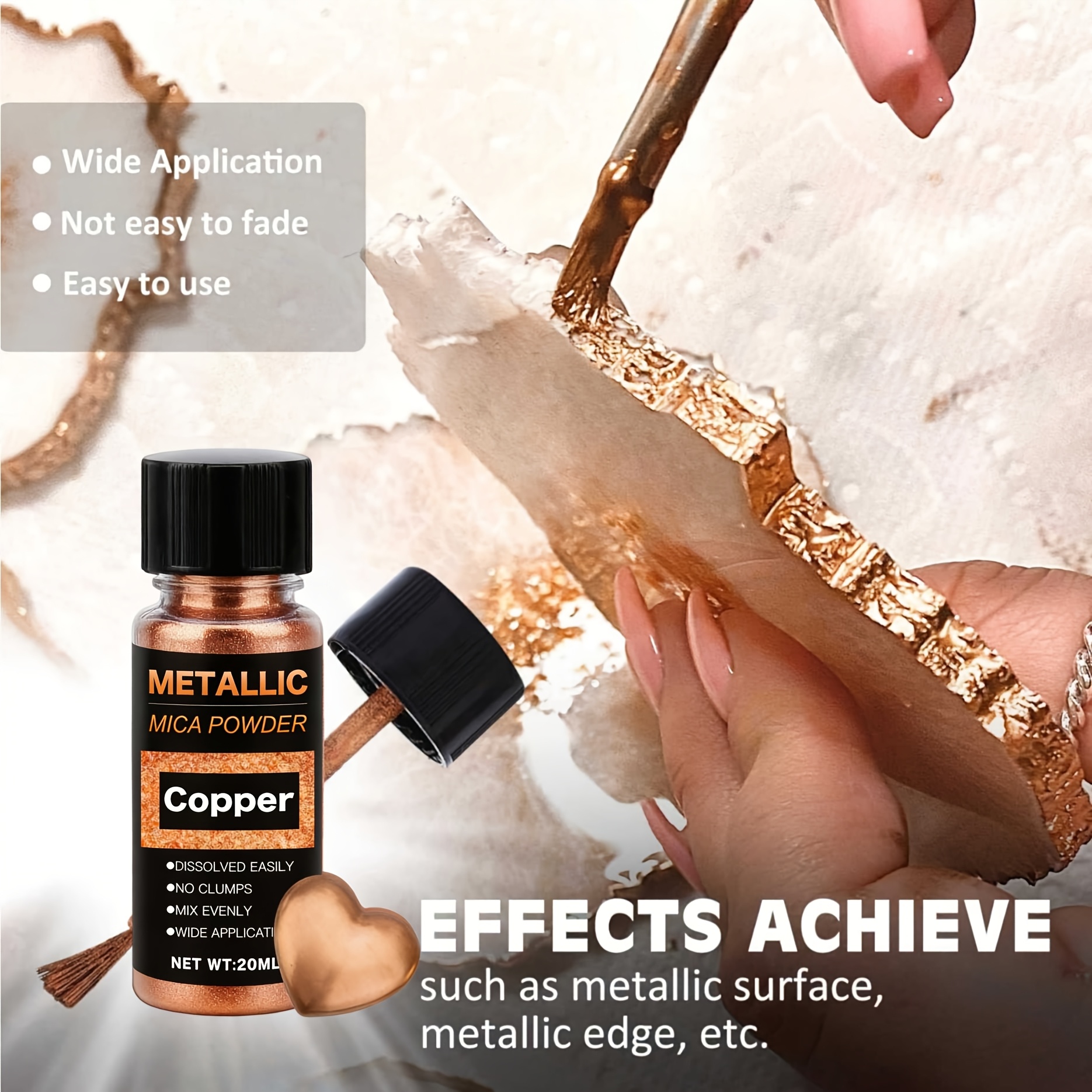 Metallic Mica Powder, Brushed  - مراجعة Resin Art Letters وسعره