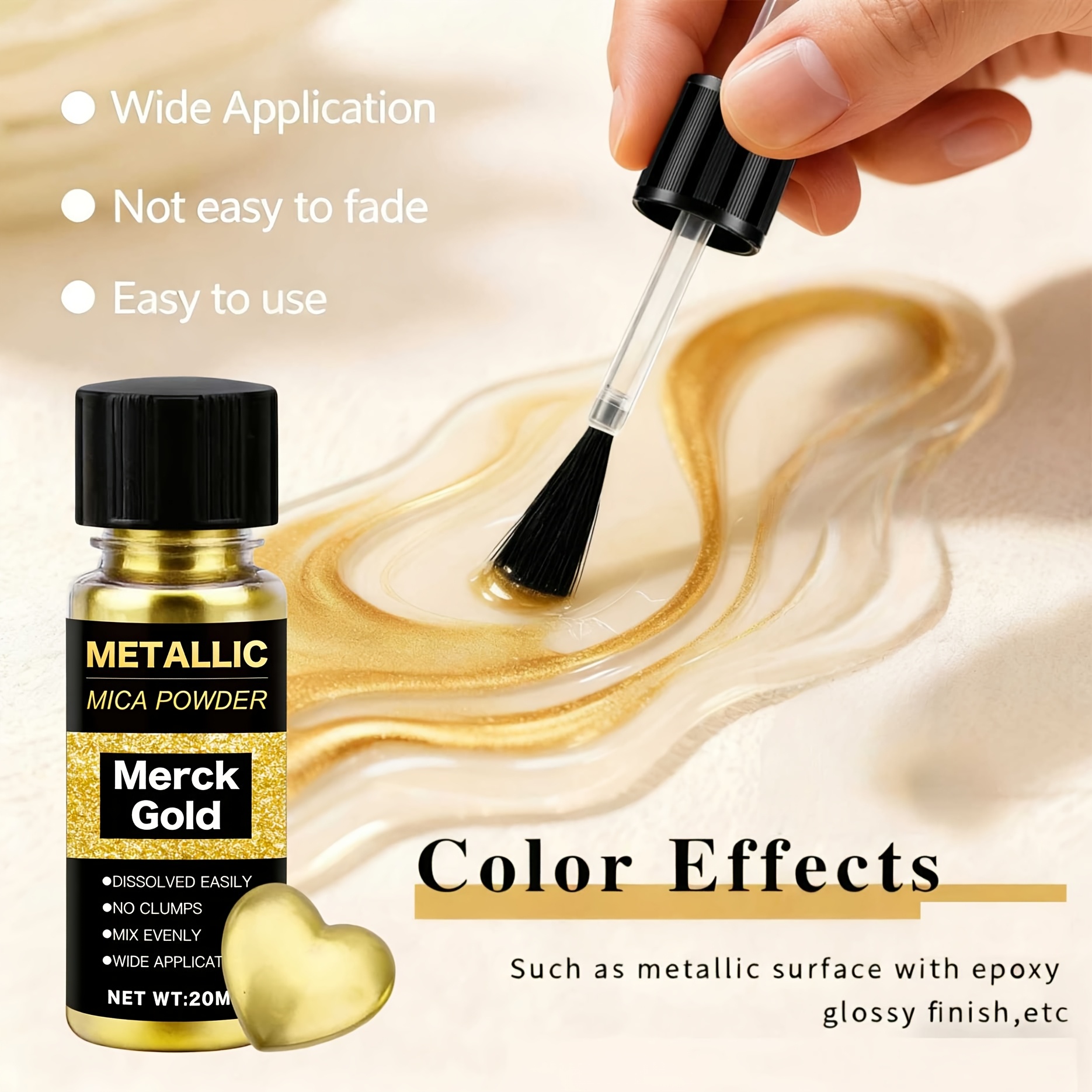 Metallic Mica Powder, Brushed  - مراجعة Resin Art Letters وسعره