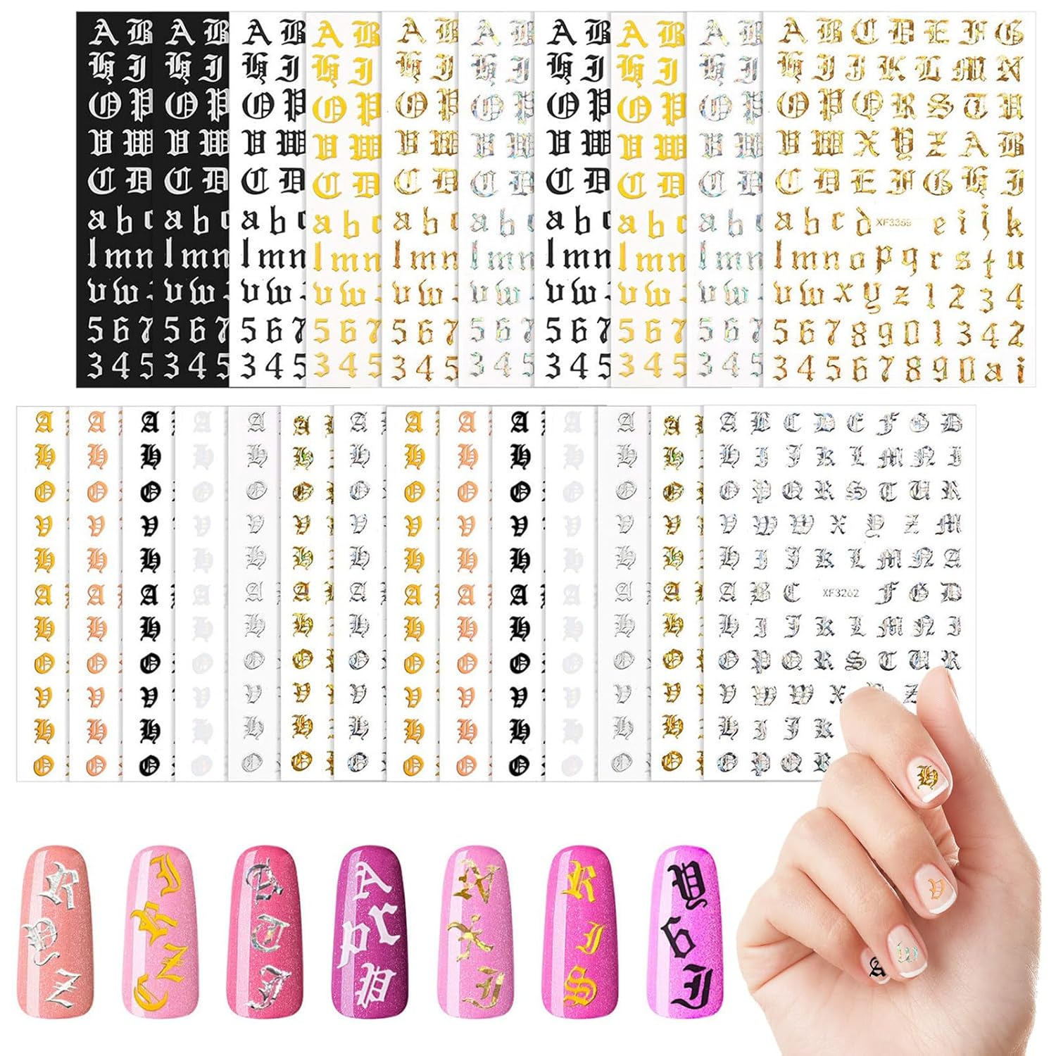 24 Sheets Old English Letter N - مراجعة Resin Art Design Images وسعره