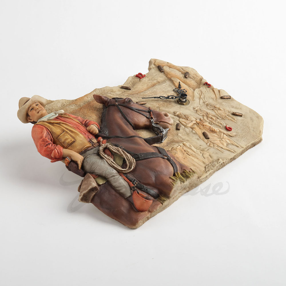 Vintage Western Cowboy Horse R - مراجعة Resin Art Clock وسعره
