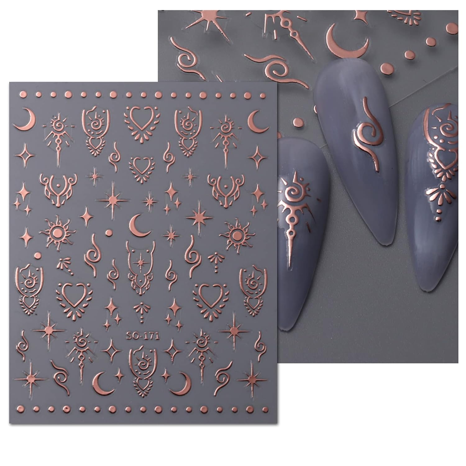 9 Sheets Moon Star Nail Art St - مراجعة Resin Art Design Images وسعره