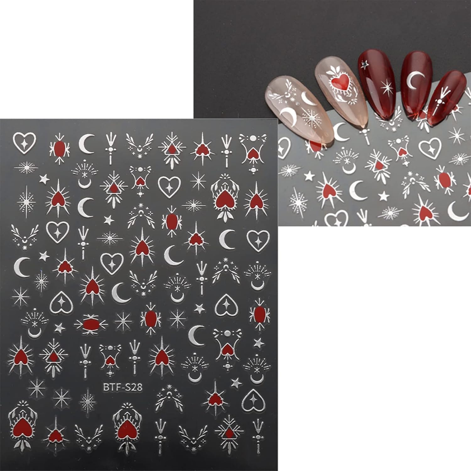 9 Sheets Moon Star Nail Art St - مراجعة Resin Art Design Images وسعره