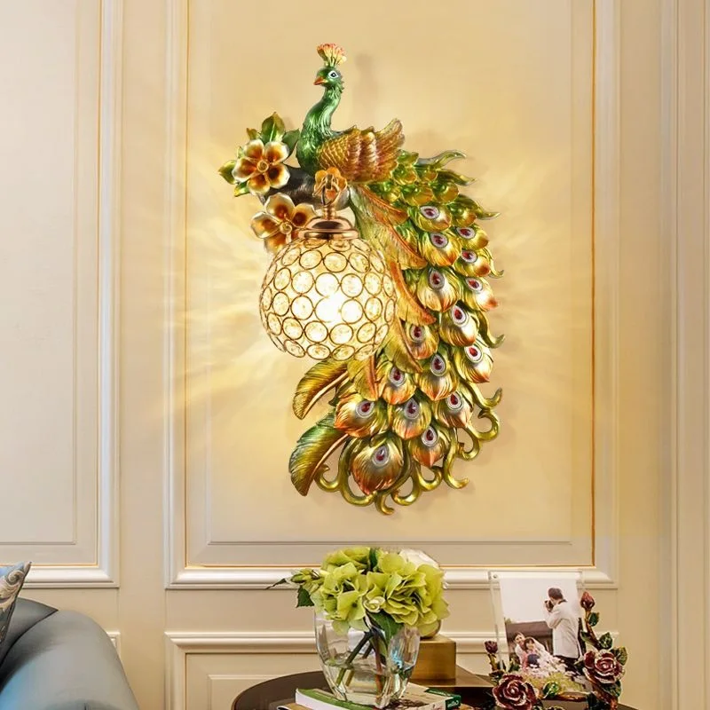 Vintage Peacock Wall Lamps Liv - مراجعة Background Resin Art وسعره