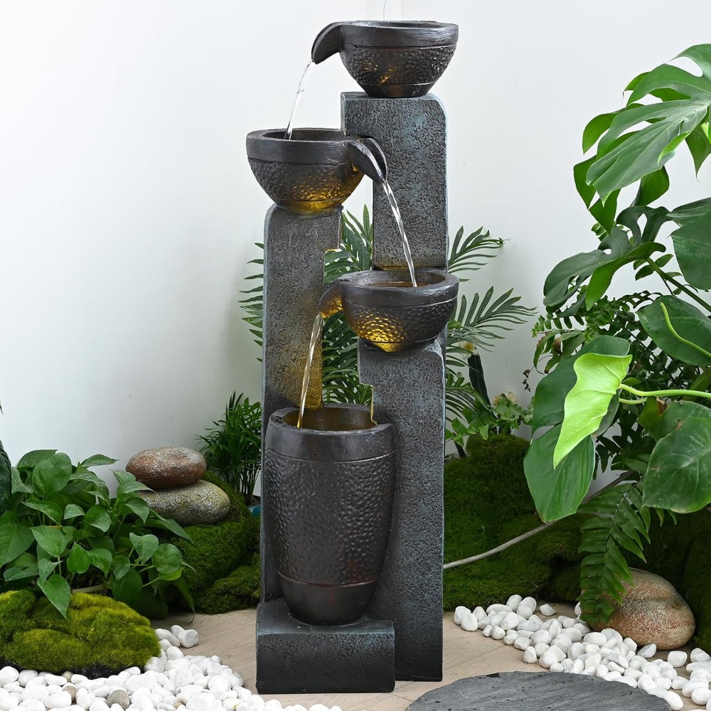 40''H 4-Tier Outdoor Garden Wa - مراجعة Resin Art Decor وسعره