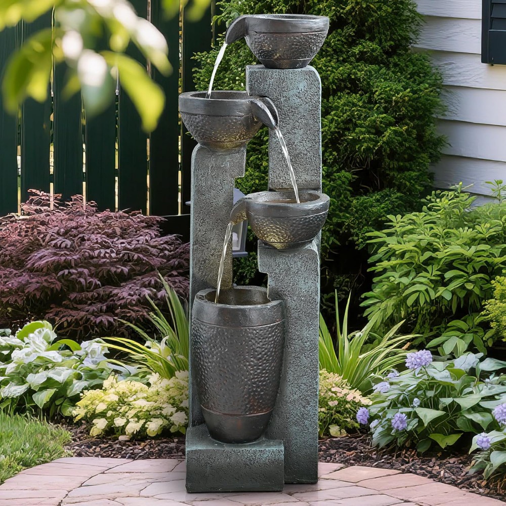 40''H 4-Tier Outdoor Garden Wa - مراجعة Resin Art Decor وسعره