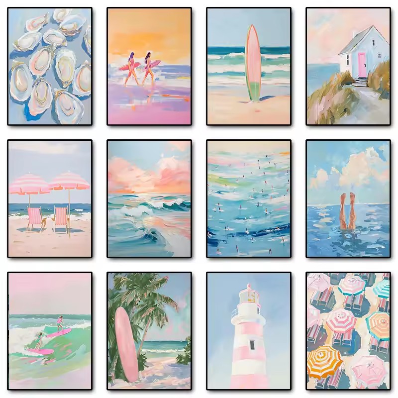 Pink Watercolor Ocean Waves Se - مراجعة Resin Art Ocean وسعره